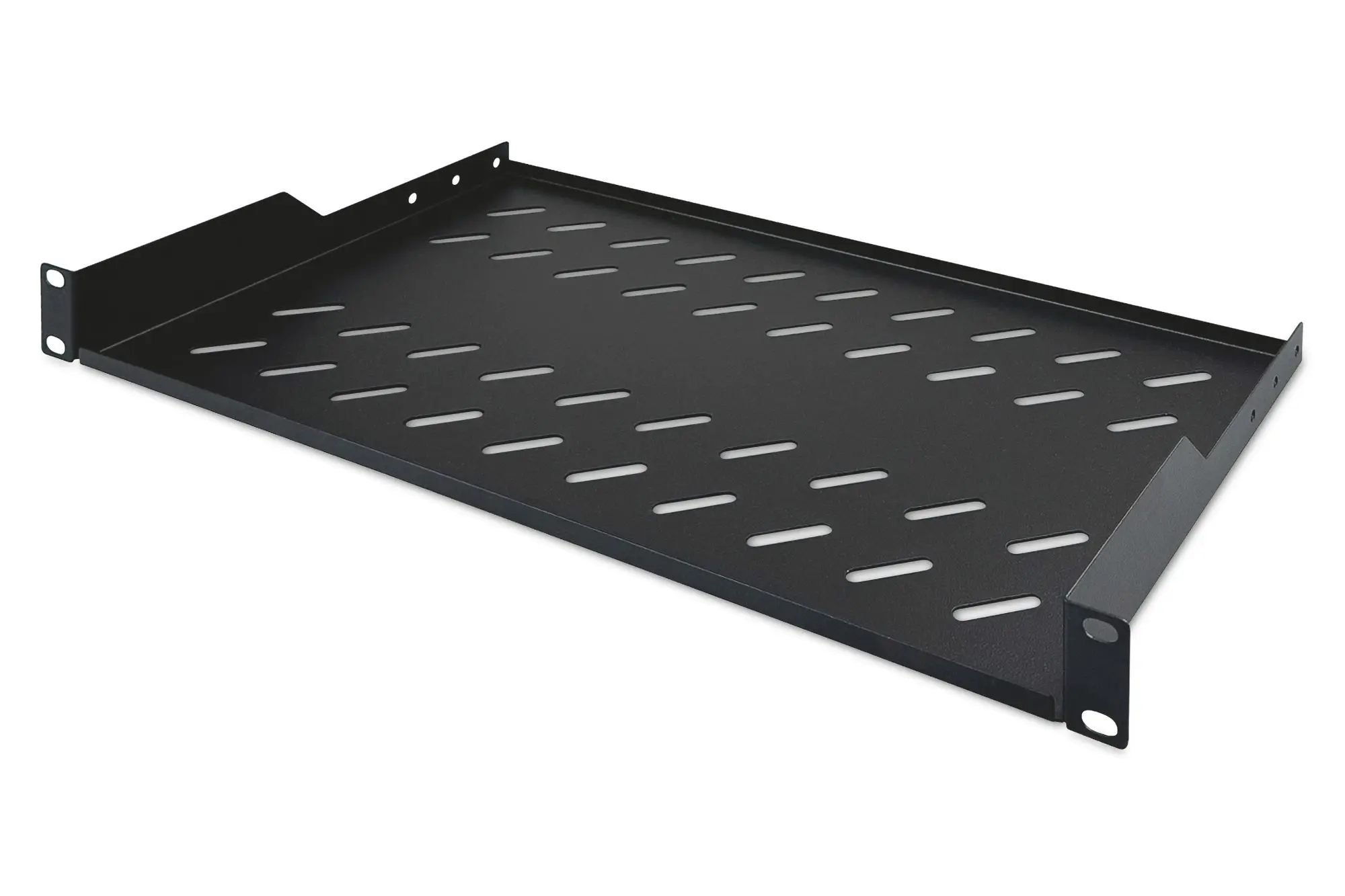 Produktfoto 1 von DIGITUS 1HE Fachboden z.Festeinbau sw perforiert bis zu 15 kg, 45x483x250 mm