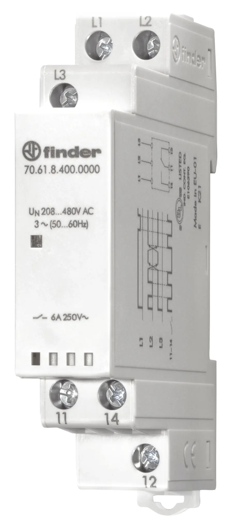 Produktfoto 1 von Netzüberwachung 3-Ph. 208-480VAC 1We 6A Phasenfolge und Phasenausfall
