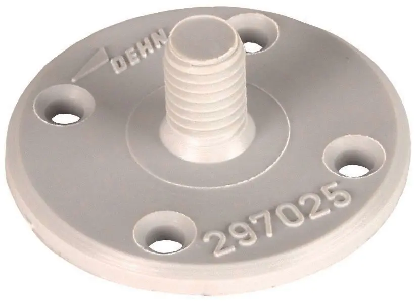 Produktfoto 1 von Befestigungsplatte D 40mm Kunststoff m. Gewindebolzen M8 m. 4 Bef.-Bohrungen
