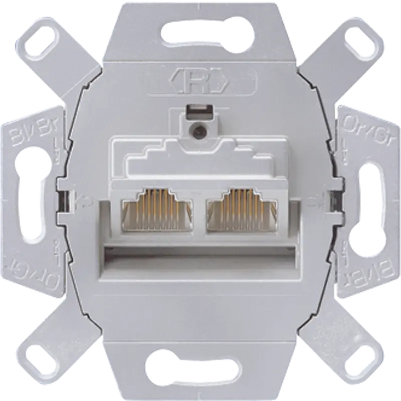 Produktfoto 1 von Datendose, Category 6 / Class E, geschirmte LSA-Plus-Klemmen, 2 x 8-polig