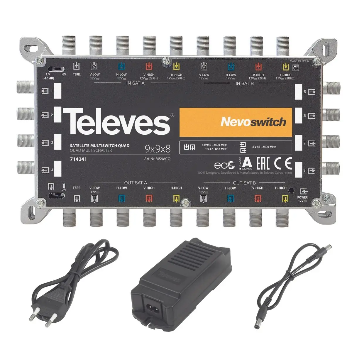 Produktfoto 1 von 9in8 Guss-Multischalter NEVO m.Netzteil quadtauglich kask.