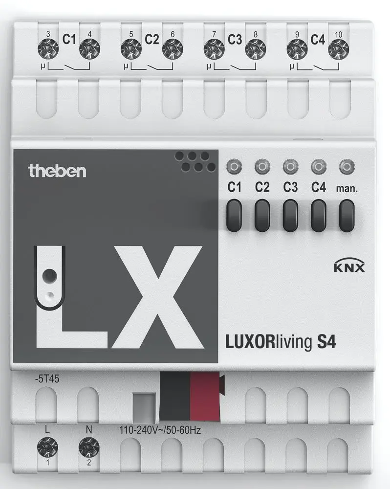 Produktfoto 1 von 4-fach Schaltaktor LUXORliving DIN-Schiene, Smart Home