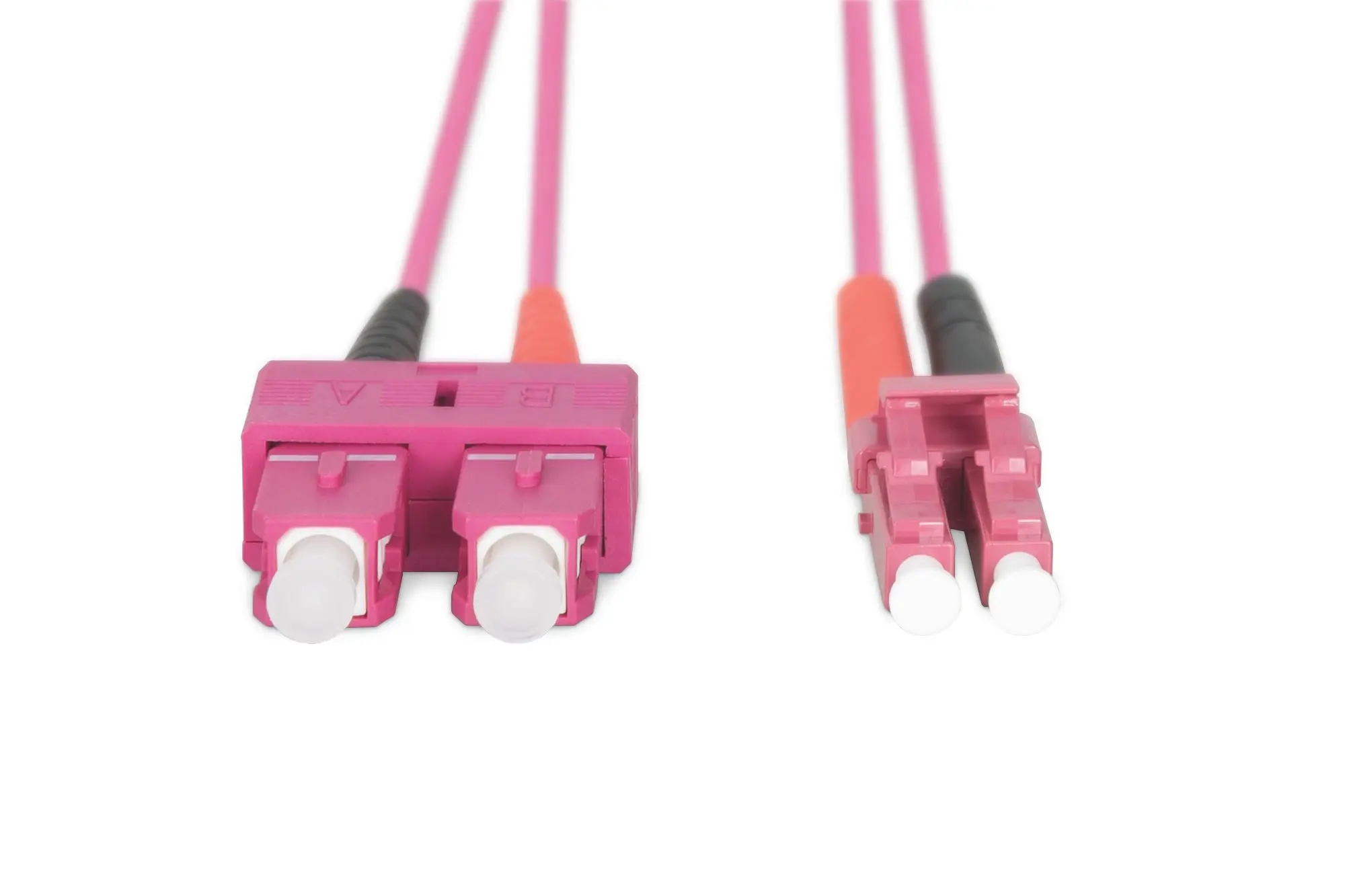 Produktfoto 1 von LWL Multimode Patchkabel OM4 LC/SC 50/125M Duplex Farbe RAL4003 Länge: 1m
