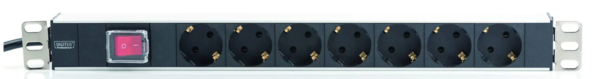 DIGITUS 1U Aluminium PDU 254mm 10z-Schrank 16A 4000W 7f Schalter
