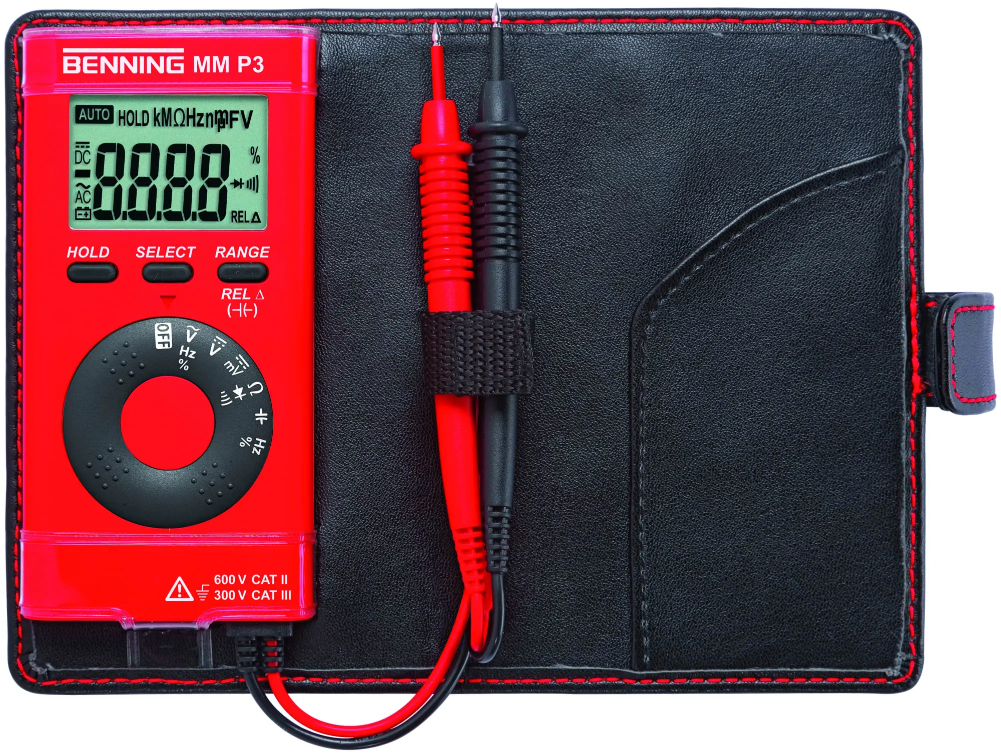 Produktfoto 1 von Digital-Multimeter Taschenformat 600V AC/DC 40Mohm MHz µF HOLD CAT III 300V