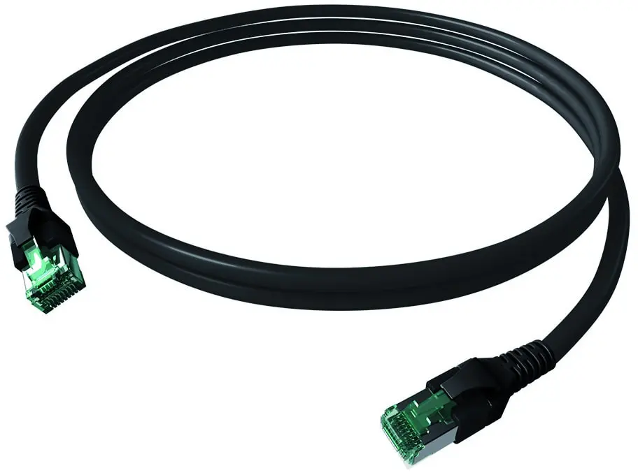 Produktfoto 1 von DualBoot Patchkabel Kat.6A (ISO/IEC) geschirmt schwarz 4PPoE 7,50m