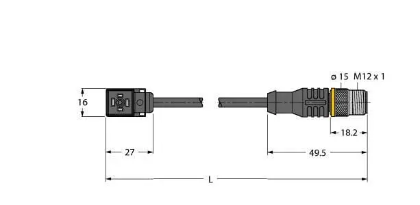 Produktfoto 1 von Ventilsteckverbinder Bauform C Verbindungsleitung