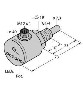 Produktfoto 1 von Strömungssensor Eintauchsensor mit integrierter Auswerteelektronik