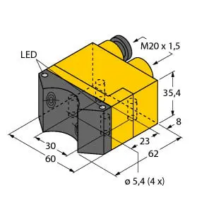Produktfoto 1 von Induktiver Doppelsensor für Schwenkantriebe KEMA 02 ATEX 1090X