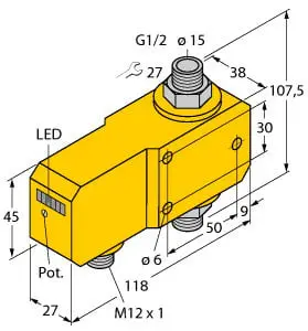 Produktfoto 1 von Strömungssensor Inline-Sensor mit integrierter Auswerteelektronik