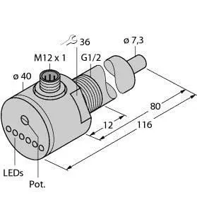 Produktfoto 1 von Strömungssensor Eintauchsensor mit integrierter Auswerteelektronik