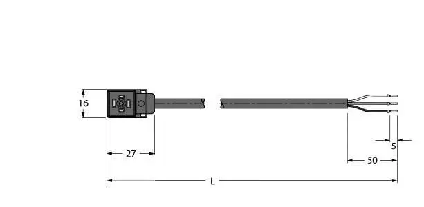 Produktfoto 1 von Ventilsteckverbinder Bauform C, Anschlussleitung