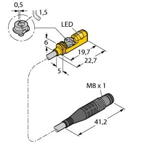 Produktfoto 1 von Magnetfeld-Sensor - Kompaktbauform für Kurzhubzylinder