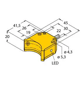 Produktfoto 1 von Induktiver Doppelsensor für Schwenkantriebe