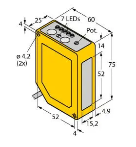 Produktfoto 1 von Opto Sensor Laser-Reflexionslichttaster mit fester Hintergrundausblendung