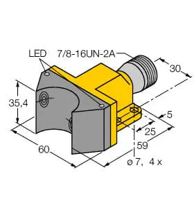 Produktfoto 1 von Induktiver Doppelsensor für Schwenkantriebe
