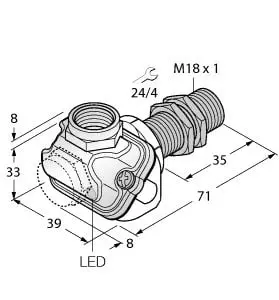 Produktfoto 1 von Induktiver Sensor mit erweitertem Temperaturbereich KEMA 02 ATEX 1090X