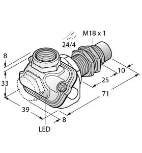 Produktfoto 1 von Induktiver Sensor mit erweitertem Temperaturbereich KEMA 02 ATEX 1090X