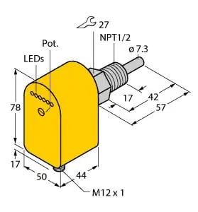 Produktfoto 1 von Strömungsüberwachung Eintauchsensor mit integrierter Auswerteelektronik