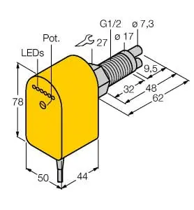 Produktfoto 1 von Strömungssensor Eintauchsensor mit integrierter Auswerteelektronik