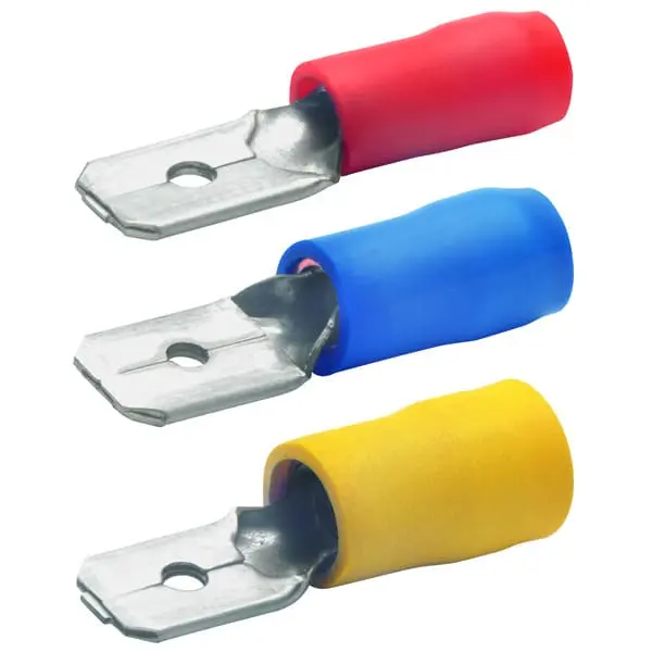 Produktfoto 1 von Flachstecker,isoliert,0,5qmm-1qmm, 4,8mmx0,8mm,CuZn,galvanisch verzinnt,rot