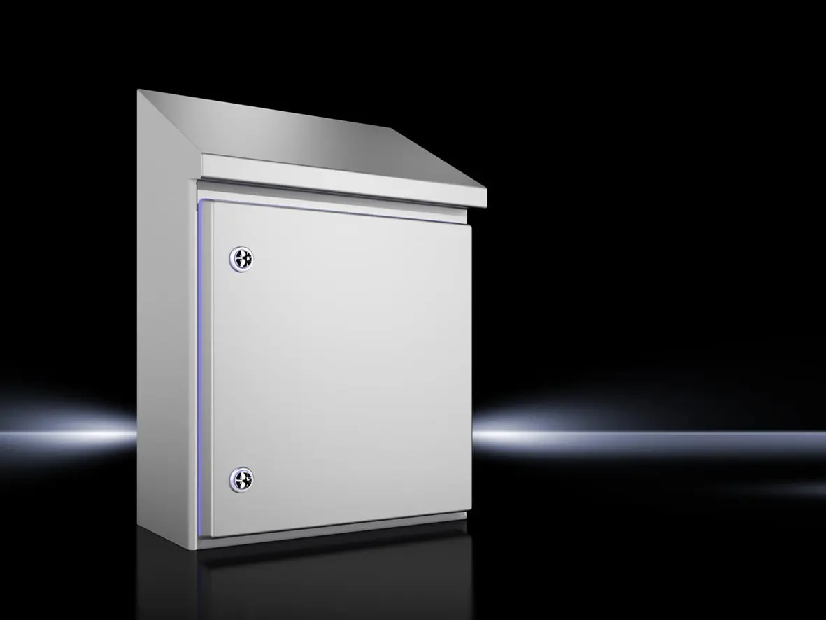 Produktfoto 1 von Kompakt-Schaltschrank HD, 1.4301 BHT 390x430x210mm, Höhe hinten 549mm