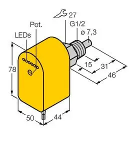 Produktfoto 1 von Strömungssensor Eintauchsensor mit integrierter Auswerteelektronik