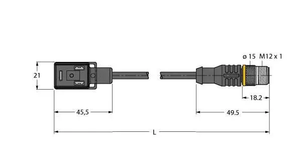 Produktfoto 1 von Ventilsteckverbinder Bauform BI Verbindungsleitung