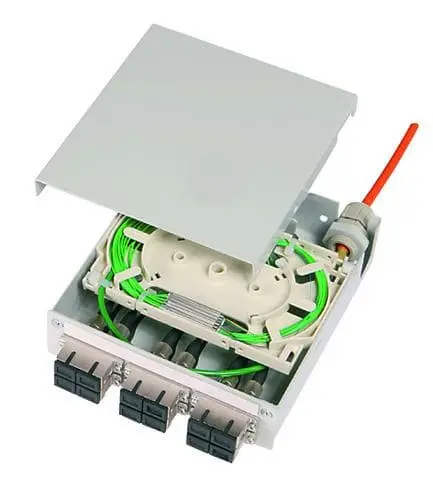 Produktfoto 1 von TS-Verteiler 6xE2000/APC Compact Pigtails 12xE9/125, E2000/APC, eingefärb
