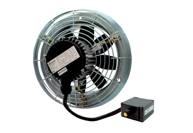 Axialwandventilator, Stahlring, Drehstrom, Ex-Schutz, DN200