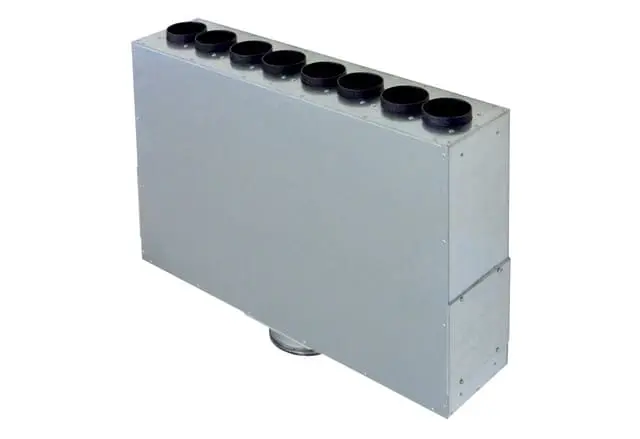 Produktfoto 1 von Luftverteiler aus Blech, 8 Anschlüsse, Anschluss Flexrohr MF-F63
