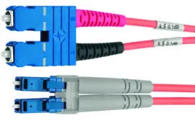 Duplex Adapterkabel 9/125 OS2, L=2 m 1xLC Duplex blau,1xSC Duplex Stecker