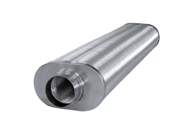 Produktfoto 1 von Flacher Ovalschalldämpfer, Länge 500 mm, DN100