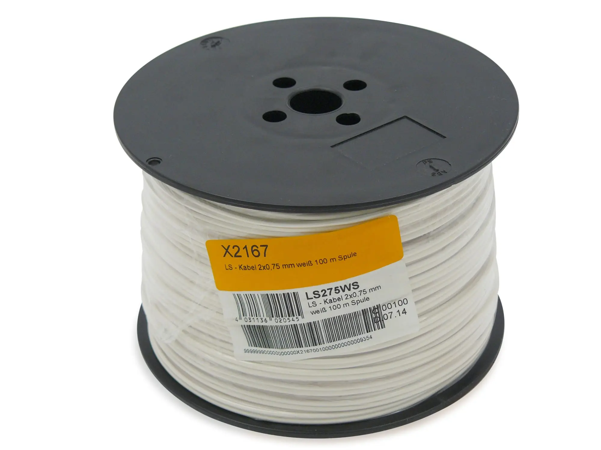 Produktfoto 1 von LS-Kabel 2x0,75mm weiß 100m Spule