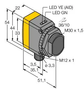 Produktfoto 1 von Opto Sensor Reflexionslichttaster mit fester Hintergrundausblendung