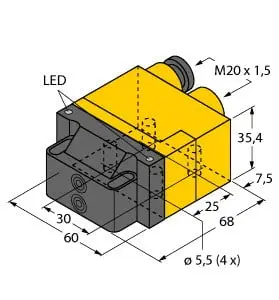 Produktfoto 1 von Induktiver Doppelsensor für Schwenkantriebe