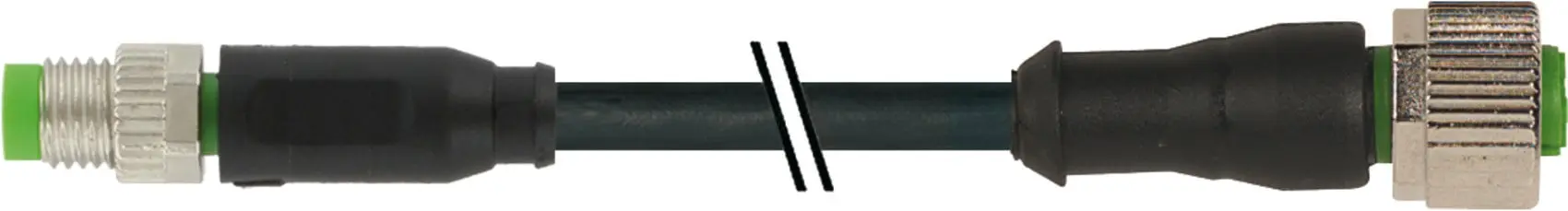 Produktfoto 1 von M8 St. ger. auf Bu. M12 ger. PUR-OB 3x0, 25 schwarz UL, CSA 0,6m
