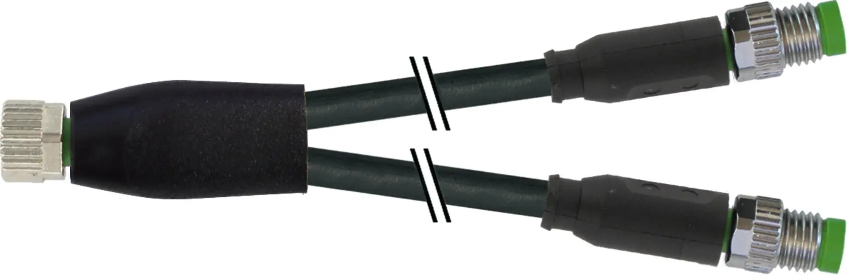 Produktfoto 1 von M8 Bu. Y-Verteiler / M8 St. 0° PVC 3x0,25 sw UL/CSA 0,3m