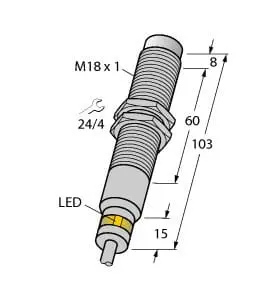 Produktfoto 1 von Induktiver Sensor für extreme Umgebungsbedingungen bis 120°C