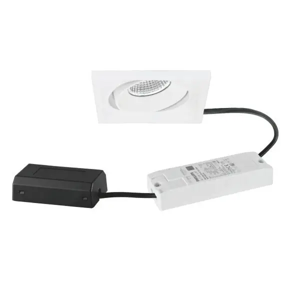 Produktfoto 1 von LED-Einbaustrahler 230 V AC, 50 Hz, 7 W 40°, 3000 K, quadratisch, schwenkbar