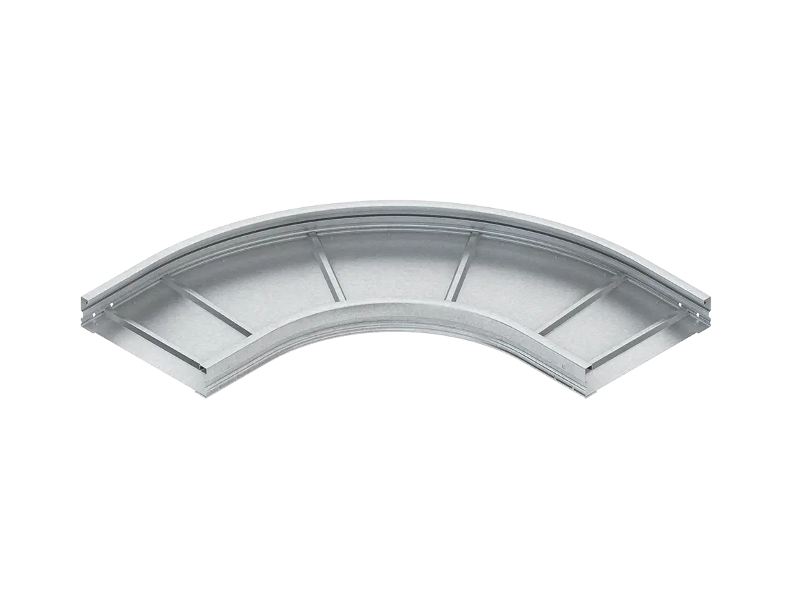 Bogen 90°, 105x600 mm, rund gesickt ungelocht Edelstahl