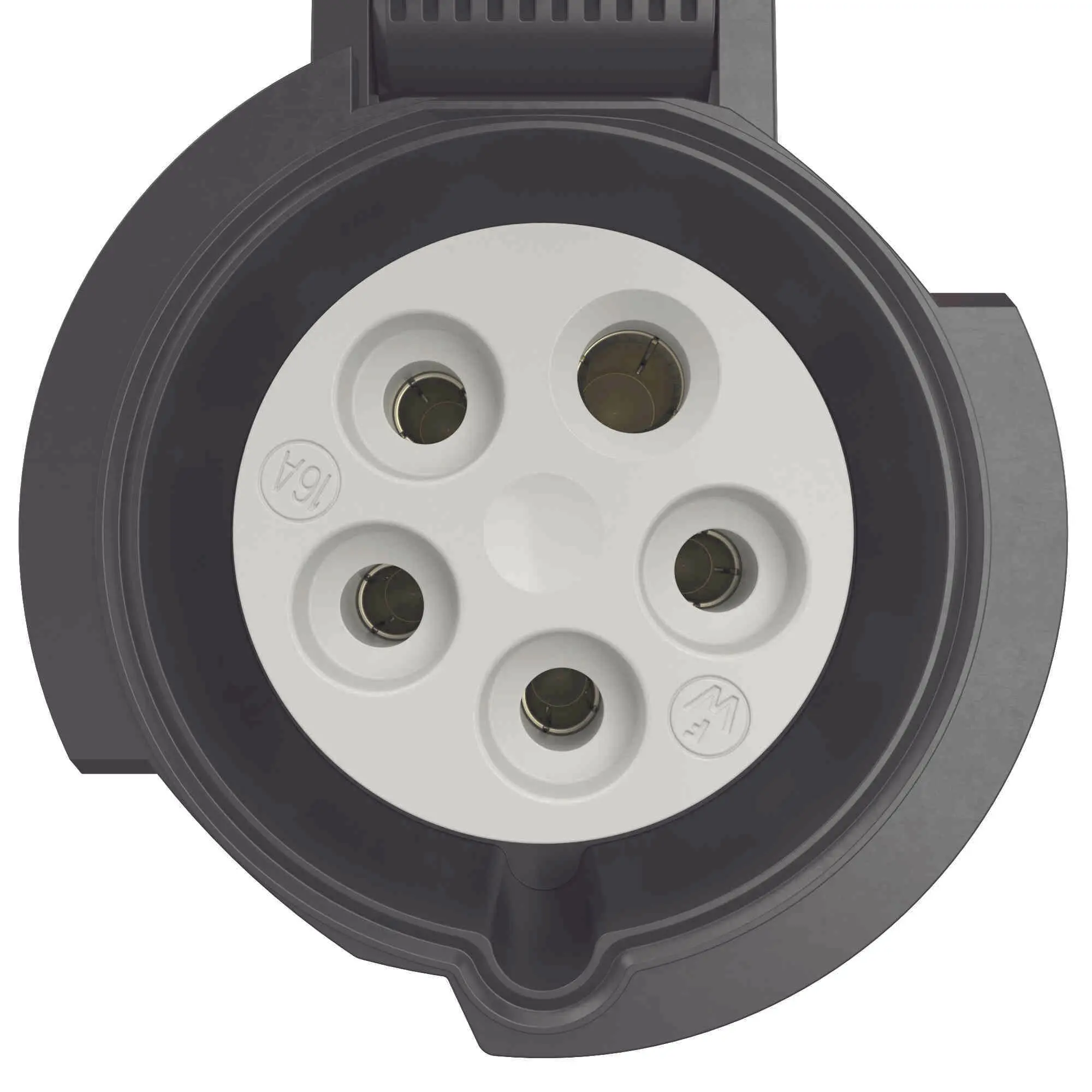Produktfoto 1 von CEE NEO Wandsteckdose 32A 5P 1h IP54 mit Käfigzugfeder-Technik und drehbarem