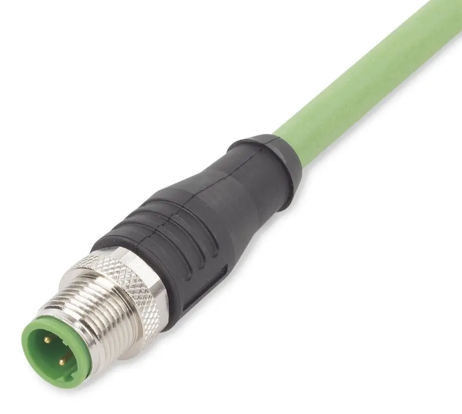 Produktfoto 1 von ETHERNET-Leitung,M12D-Stecker,axial, 4-polig,grün