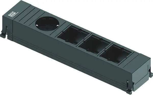 Produktfoto 1 von Steckdoseneinheit Power Frame 1xSchuko 3xABD Kunststoffprofil schwarz