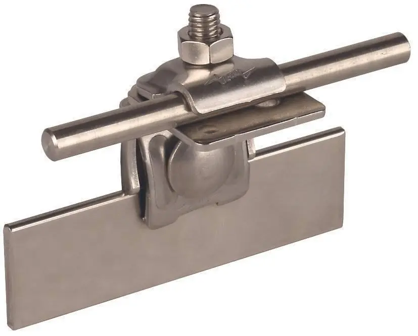 Produktfoto 1 von Falzklemme NIRO Klemmbereich 0,7-8mm gewinkelt m. Klemmbock f. Rd 6-10mm