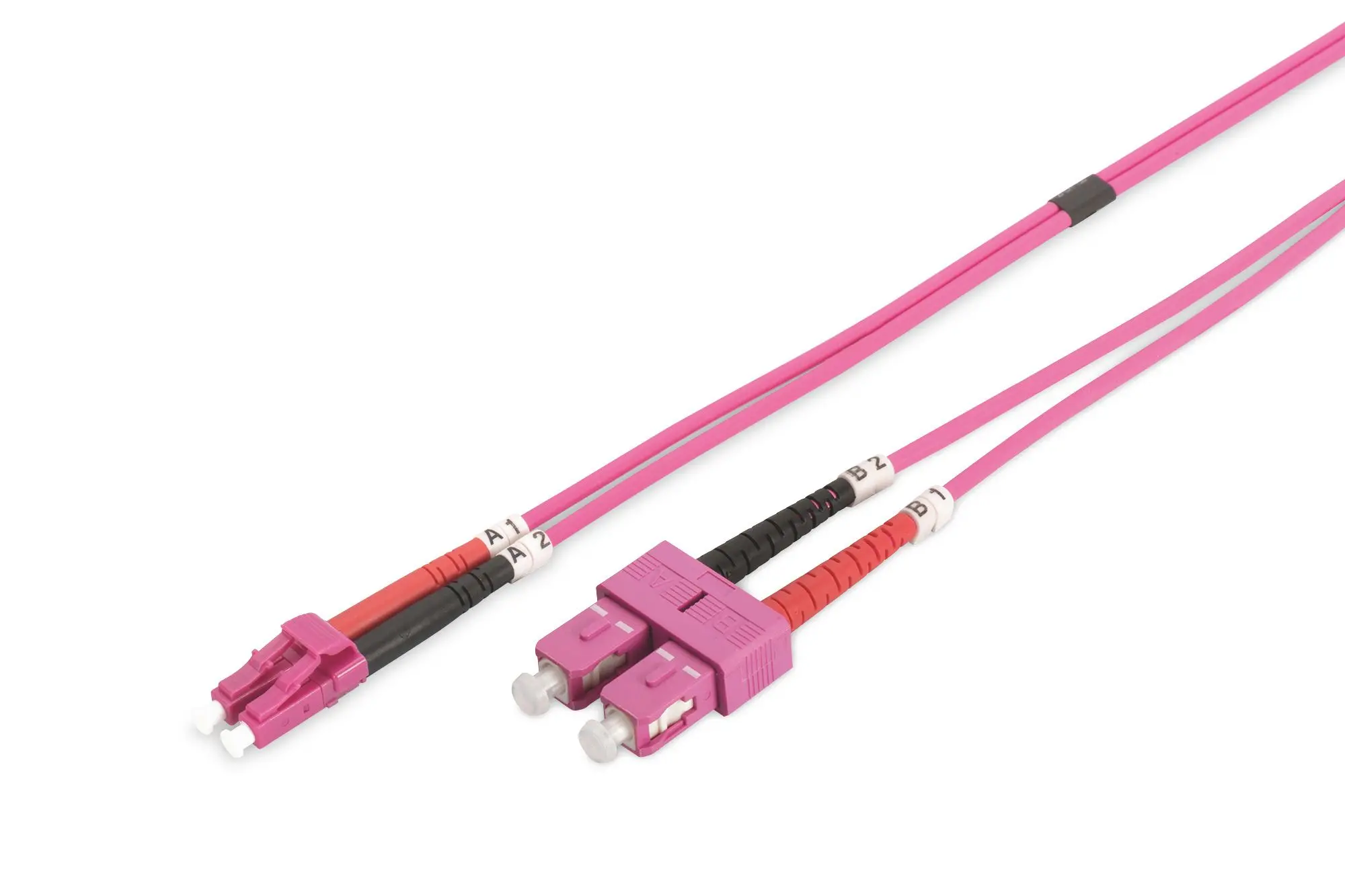 Produktfoto 1 von LWL Multimode Patchkabel OM4 LC/SC 50/125M Duplex Farbe RAL4003, Länge: 5m