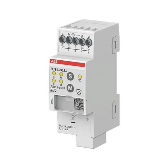 Produktfoto 1 von BE/S4.230.3.2 Binäreingang, 4fach, 10-230 V,manuelle Bedienung, REG