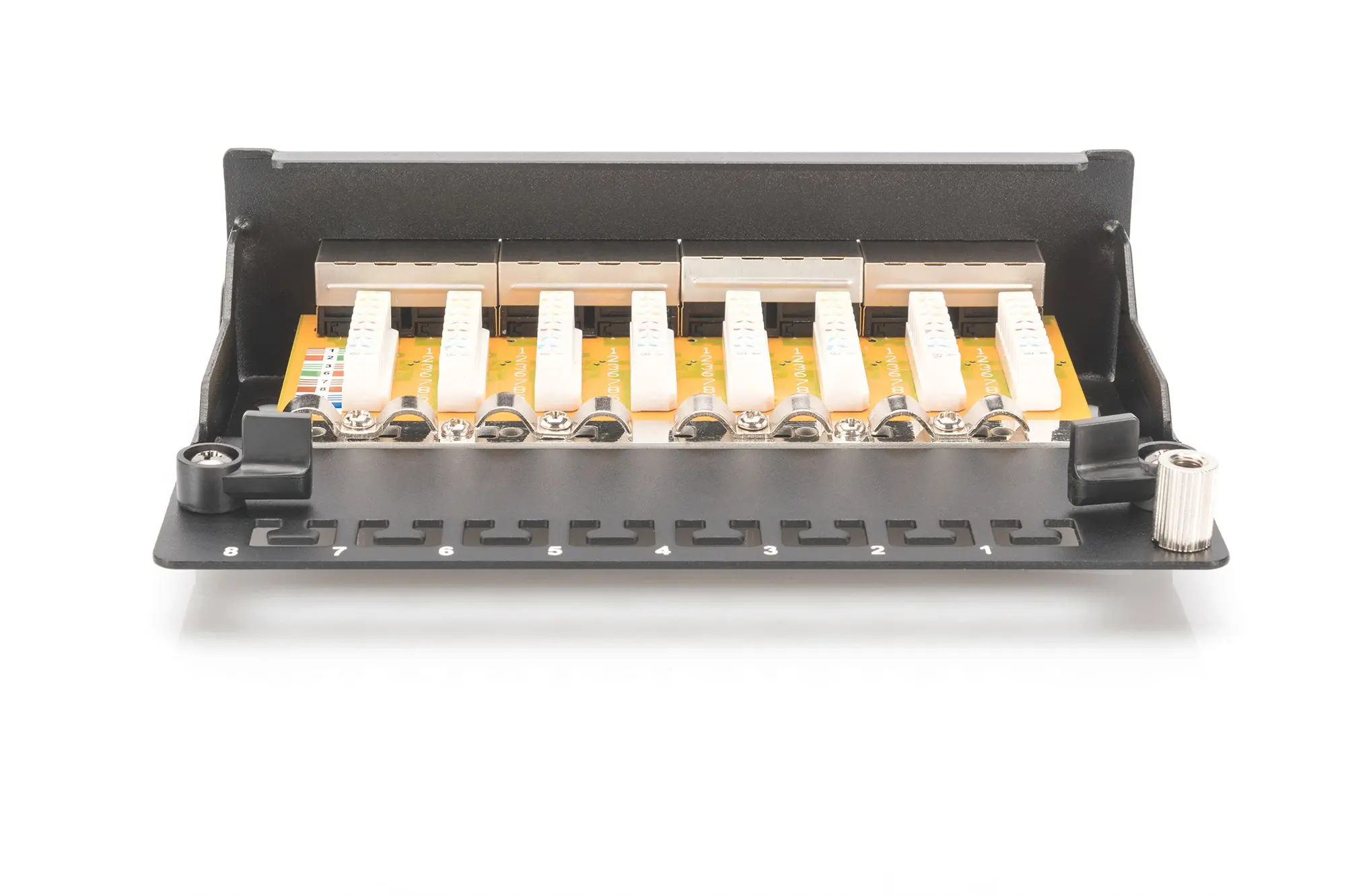 Produktfoto 1 von Desktop CAT 6 Klasse E Patch Panel geschirmt 8-Port RJ45 sw