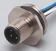 Produktfoto 1 von Einbaustecker <45VAC 0,12m PVC Gehäuse Messing vernickelt IP68