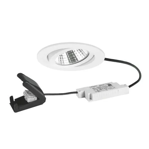 Produktfoto 1 von LED-Einbaustrahler 230 V AC, 50 Hz, 6 W 38°, 3000 K, rund, schwenkbar